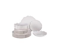 Table Passion – Service d'assiettes Ginkgo 18 pièces Blanc Porcelaine