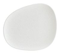 Service d'assiettes ovales de 6 pièces plates et empilables 960g VIO, plat à desserts et entrées en porcelaine blanche - Dimension: 33 x 27 x 2 cm