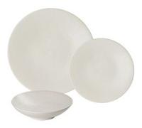 Service d'assiettes Vésuvio Blanc 12 pièces - Table Passion - Blanc - Grès Blanc G