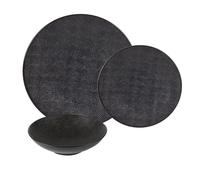 Table Passion - Service d'assiettes Vésuvio 12 pièces - Noir - Grès
