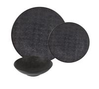 Service d'assiettes Vésuvio noir 12 pièces - Table Passion
