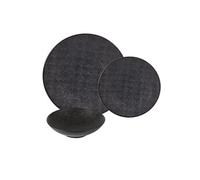 Service d'assiettes Vésuvio noir 18 pièces - Table Passion - Noir - Grès Noir G