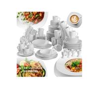 Service de 100 pièces en porcelaine émaillée pour 12 personnes