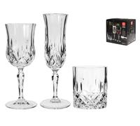 Service De 12 Verres Et 6 Gobelets Opera En Verre Transparent
