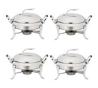 Service de buffet en acier inoxydable avec poêles et couvercles - Idéal pour la restauration, les fêtes et les mariages pour garder les aliments au chaud