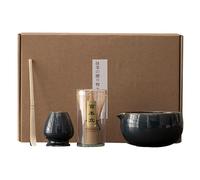 Service de cérémonie de thé matcha 4 pièces - Ensemble fouet matcha - Service à thé matcha - 4 pièces de poudre matcha machine à matcha | Support de rangement, accessoires matcha pour vous amuser ou