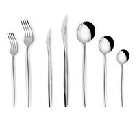 Service de couverts 12 personnes - 84 pièces - Acier inoxydable - Argent - Passe au lave-vaisselle