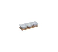 - Set Apéritif 4 pièces "Porcelaine" 30cm Blanc