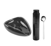 Service de dégustation professionnel de grains de plateau avec cuillères en céramique noire pour les amateurs