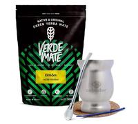 Service de mate avec accessoires | Verde Mate Limon | Lemon yerba mate | Tasse à maté thermique TermoMate, bombilla et accessoires | Caféine naturelle | Yerba mate brésilien | 500g | 0,5kg