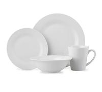 Service de table 16 pièces blanc arctique - Ensemble assiette et bol - Assiettes blanches, 4 assiettes plates, passe au micro-ondes et au lave-vaisselle, ensemble d'assiettes pour 4 personnes.