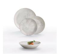 Service de table 18 pièces Diwali Marbre gris - Luminarc - Effet marbre aléatoire