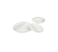 Secret de Gourmet - Service de Table 18 Pièces "Lignes" 27cm Blanc Blanc G