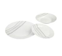 Service de Table 18 Pièces ""Lignes"" 27cm Blanc