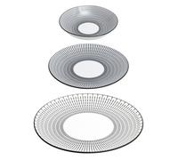 Service de Table 18 Pièces ""Lunis"" 27cm Noir & Blanc