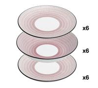 Service de Table 18 Pièces ""Lunis"" 27cm Rouge