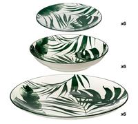 Service de Table 18 Pièces "Palme" 26cm Vert