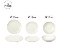 Service De Table 18 pièces Portofino Blanc - Home Deco Factory