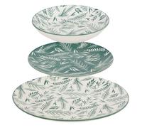 Atmosphera - Service de table agathe 12 pièce(s) vert d26,5xp2,4cm