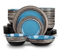 Service de table complet, vancasso Assiette, Série ARBRE-B 32 pièces, Collision de conception de deux couleurs vaisselles - Bleu