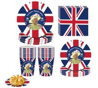 Service De Table Du 70e Anniversaire De La Reine 114, 2022 Pièces, Vaisselle Avec Drapeau De L'union Jack, Drapeau De La Grande-Bretagne, Fête De Rue