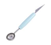 Service de table en acier inoxydable à double tête Cuillère à pastèque Fruits Séparateur d'artefact Plateau de sculpture Outil multifonctionnel (A, 18 5 x 3 cm)