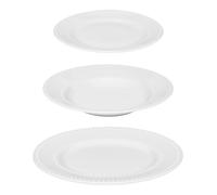 Service de Table en Porcelaine 18 Pièces "Perle" 27cm Blanc