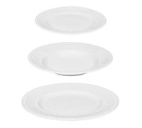 Service de Table en Porcelaine 18 Pièces ""Perle"" 27cm Blanc