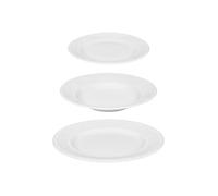 Service de Table en Porcelaine 18 Pièces "Perle" 27cm Blanc