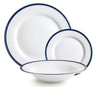 Service de table en porcelaine - Lot de 12 pièces, design Provence, matériau durable et résistant, adapté pour un usage quotidien et facile à nettoyer.