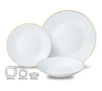 Service de table - KINGHOFF - Opal - 18 pièces - Compatible lave-vaisselle - Blanc