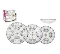 Service de table - LA MEDITERRANEA - Tesa - 12 pièces - Porcelaine - Multicolore - Lave-vaisselle compatible