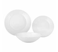 Service de table en verre trempé Harena avec grand bol à soupe 18 pièces