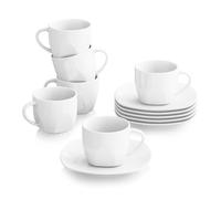 Service de table - MALACASA - Série ELISA - 6 Tasses à Café Porcelaine - Blanc