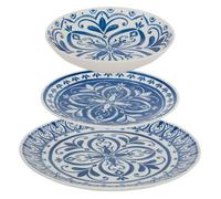 Atmosphera - Service de table manon 12 pièce(s) bleu l26,5xp2,4xh26,5cm