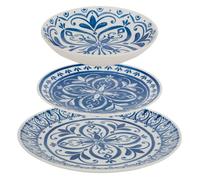 Atmosphera - Service de table manon 12 pièce(s) bleu l26,5xp2,4xh26,5cm
