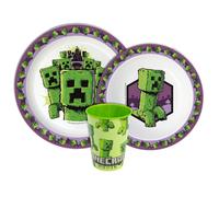 Service de table Minecraft, le film avec verre 260 ml Référence : JVL11179 ( 3 pieces )