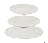 Service de table Paloma 12 pièce(s) blanc D27,2xH2,2cm - Atmosphera Créateur d'intérieur