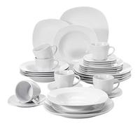 Service de Table Porcelaine Malacasa ELISA 30pcs - Blanc - Ecologique et Durable - ELISA-30