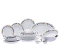 Service de table, porcelaine tchèque, Constancia, bandeau floral, 25 d., Thun 1794