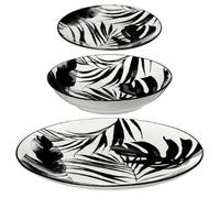Service D'assiettes "palme" - Noir - 18 Pièces