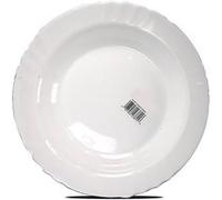 Service de table service de 72 assiette creuse plat de service rond en verre - Diamètre 23 cm -JUANIO- G