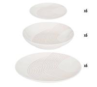 Service de table Sky lounge 18 pièce(s) blanc D26,8xp2,6cm - Atmosphera createur d'interieur