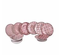 Service de vaisselle 18 pièces en porcelaine, 6 places de table différentes, Kasbah pourpre