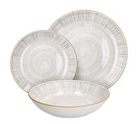 Service De Vaisselle 18 Pièces Modèle Virtuo Beige Porcelaine Tognana