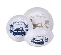 Service de vaisselle en mélamine Holiday Travel - 6 pièces - pour 2 personnes
