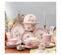 Service de Vaisselle Ensemble de vaisselle complet 66 pièces luxe en porcelaine anglaise Bol à riz Assiette Baguettes Vaisselle cuisine