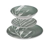 Service de vaisselle - SECRET DE GOURMET - Green Harmony - 18 pièces - Porcelaine - Vert