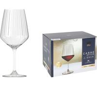 Service de verres à vin Inde Carre optics ø 9,8 x 22,2 cm 650 ml 6 pièces