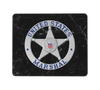 Service des Marshals des États-Unis Mouse Pad Portable Tapis Souris Bords Cousus Tapis De Souris pour Maison Pc Jeux 25X30Cm